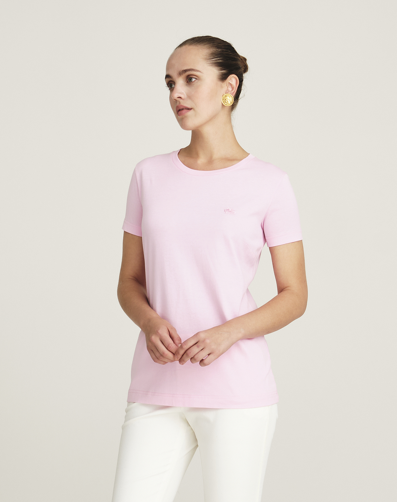 Etro - Baby Pink Cotton Jersey Tshirt M